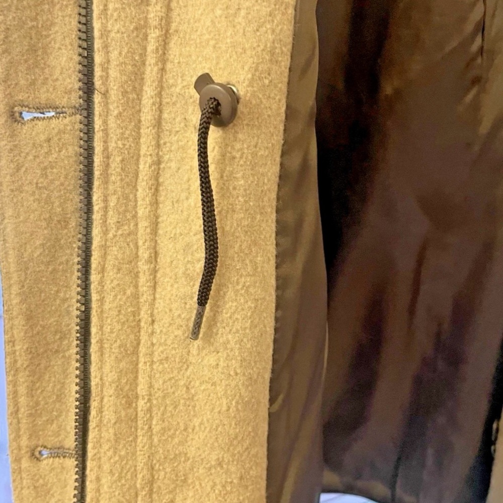 London Fog Women’s Hooded Wool Coat- M-Brown & Tan-Lined - Picture 5 of 15
